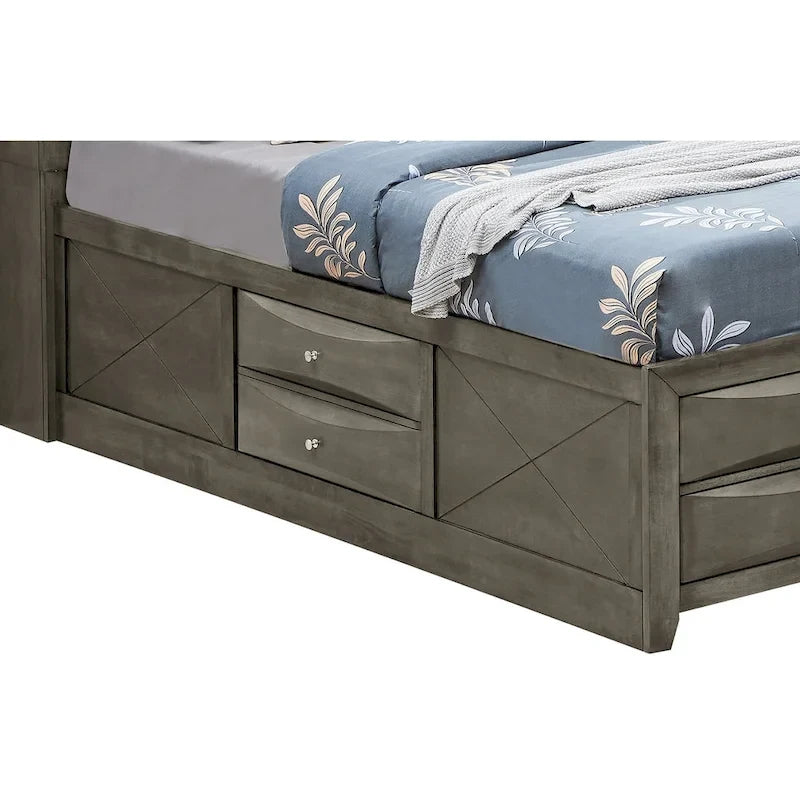Full Panel Storage Bed with Under-Bed Storage Contemporary Bedroom