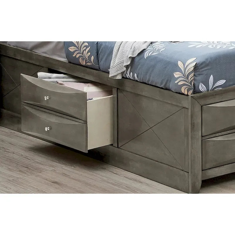 Full Panel Storage Bed with Under-Bed Storage Contemporary Bedroom