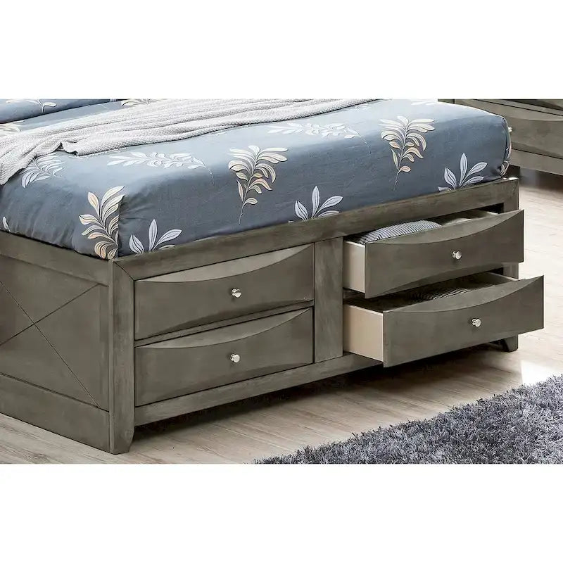 Full Panel Storage Bed with Under-Bed Storage Contemporary Bedroom