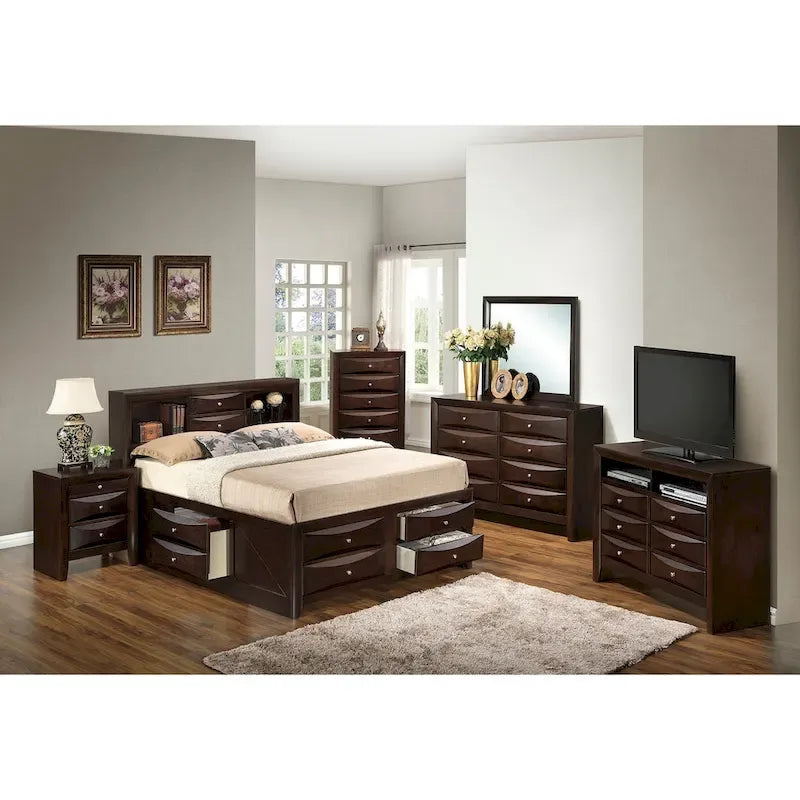 Full Panel Storage Bed with Under-Bed Storage Contemporary Bedroom