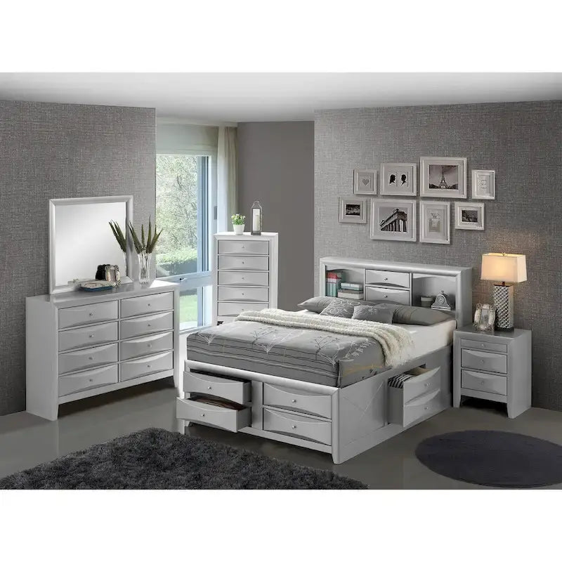 Full Panel Storage Bed with Under-Bed Storage Contemporary Bedroom