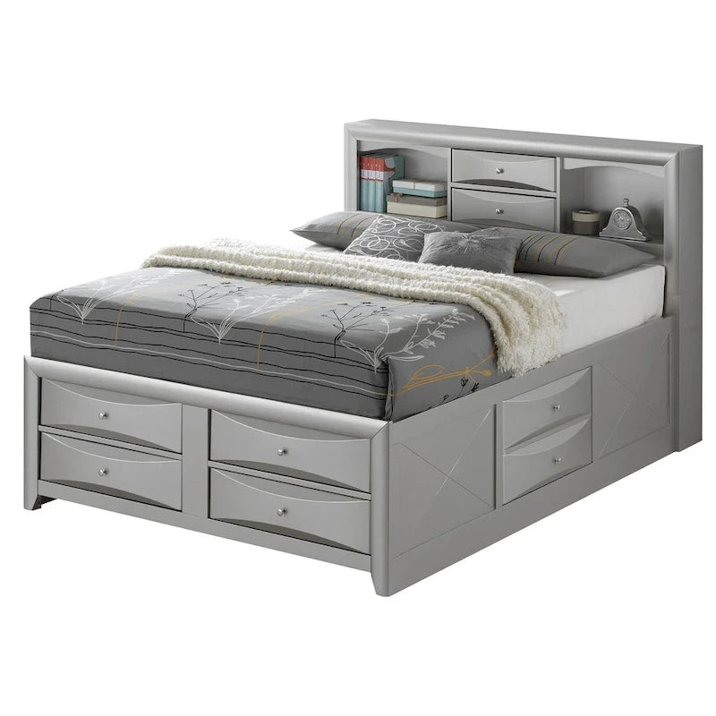 Full Panel Storage Bed with Under-Bed Storage Contemporary Bedroom