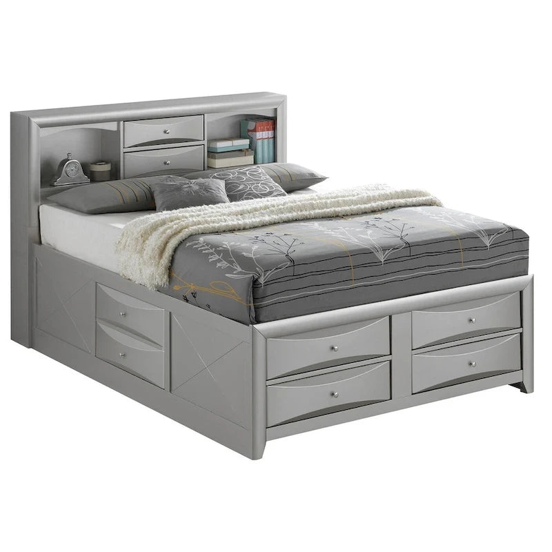 Full Panel Storage Bed with Under-Bed Storage Contemporary Bedroom