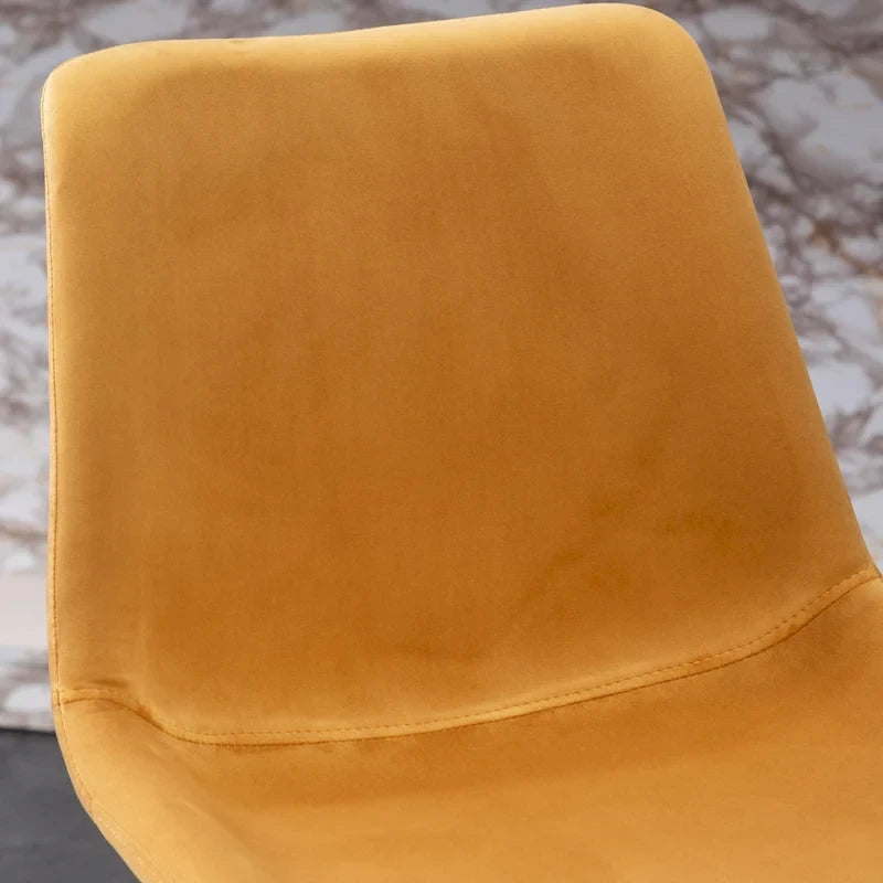Modern Velvet Upholstered Counter Height Bar Stool with Gold Legs Set of 2