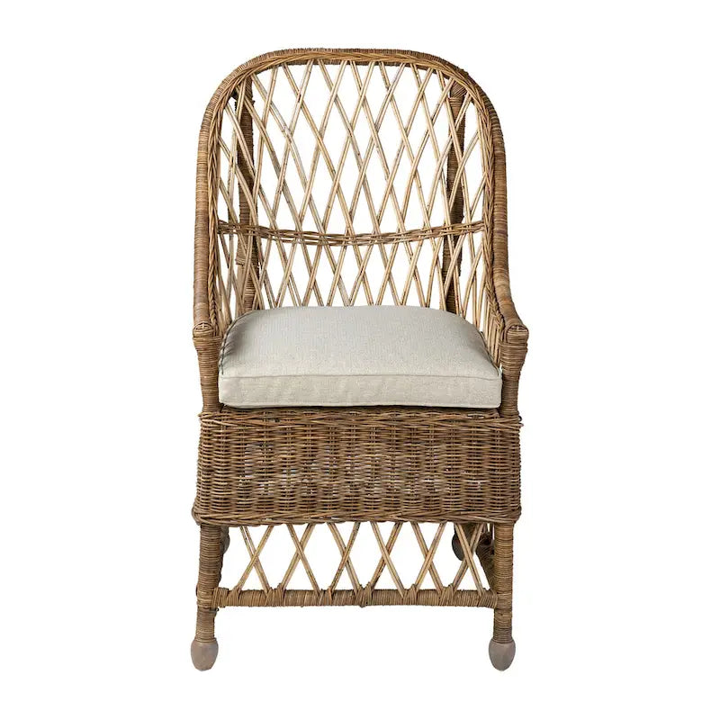 Curvilinear Rattan Cushioned Dining Chair