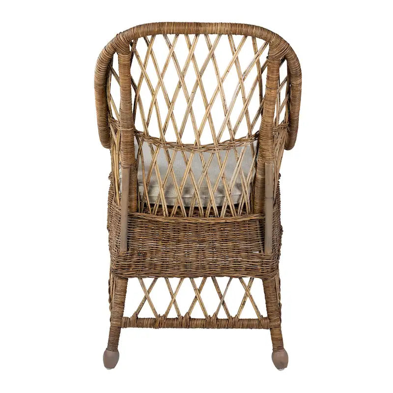 Curvilinear Rattan Cushioned Dining Chair