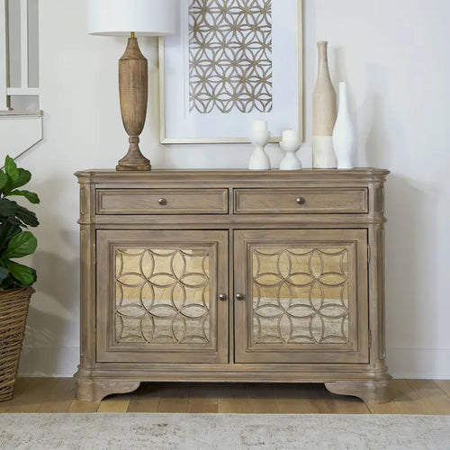 Buffet miroir blanc antique avec tiroirs et étagère de rangement réglable