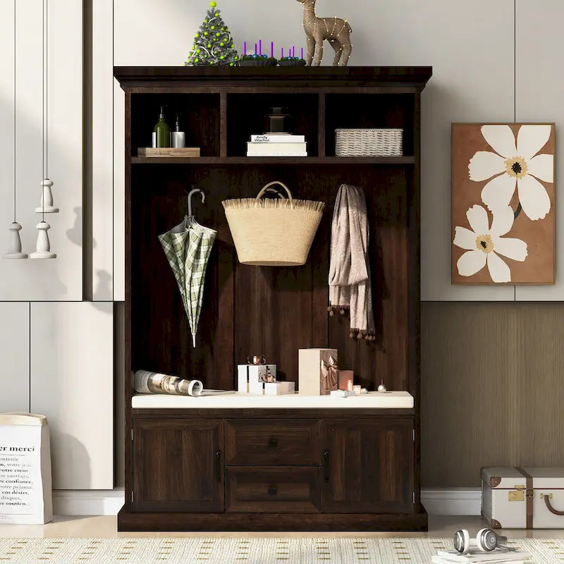 47.2 Inch Hall Tree with 3 Hooks for Entrance