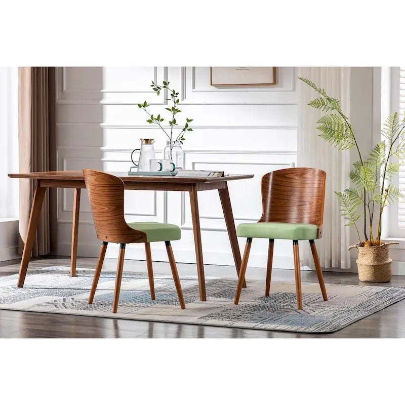 Armless Dining Chairs Set of 2, Beech Wood Back & Legs