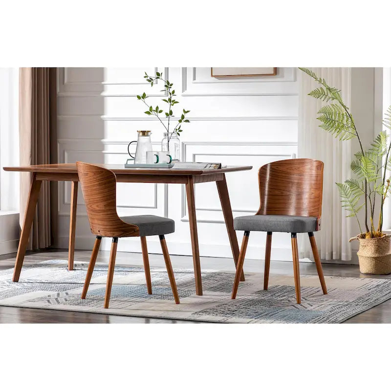 Armless Dining Chairs Set of 2, Beech Wood Back & Legs