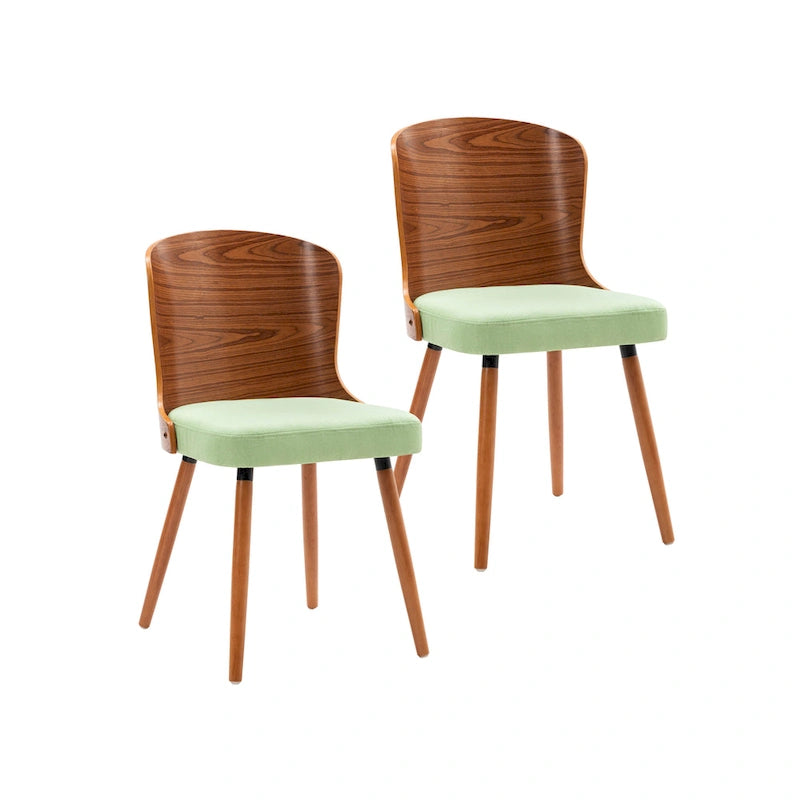 Armless Dining Chairs Set of 2, Beech Wood Back & Legs