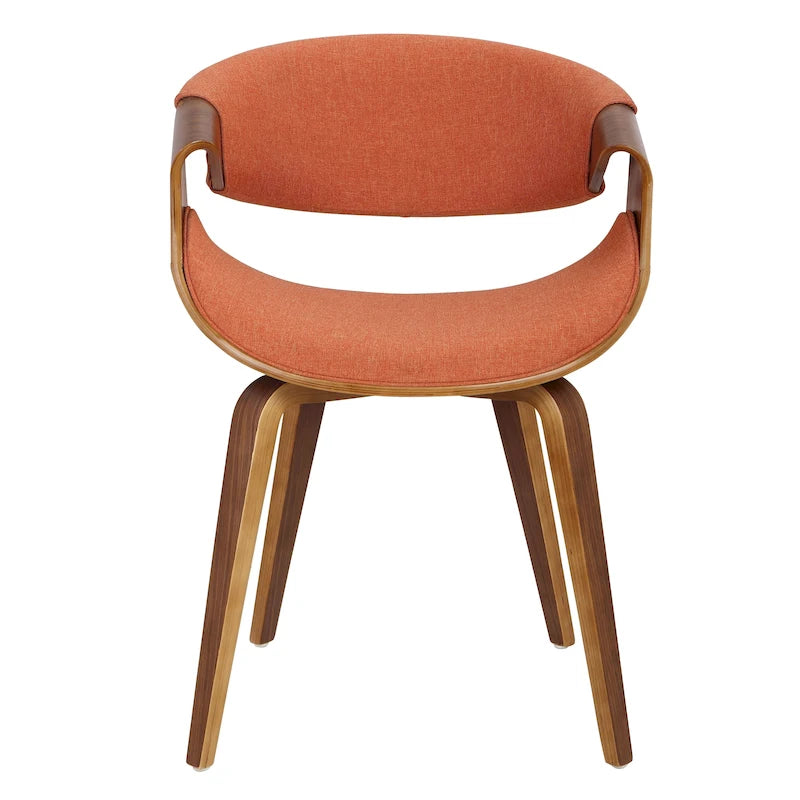 Chaise d'appoint de salle à manger Cross Frame, style Mid-Century Modern, rembourrée avec cadre en noyer