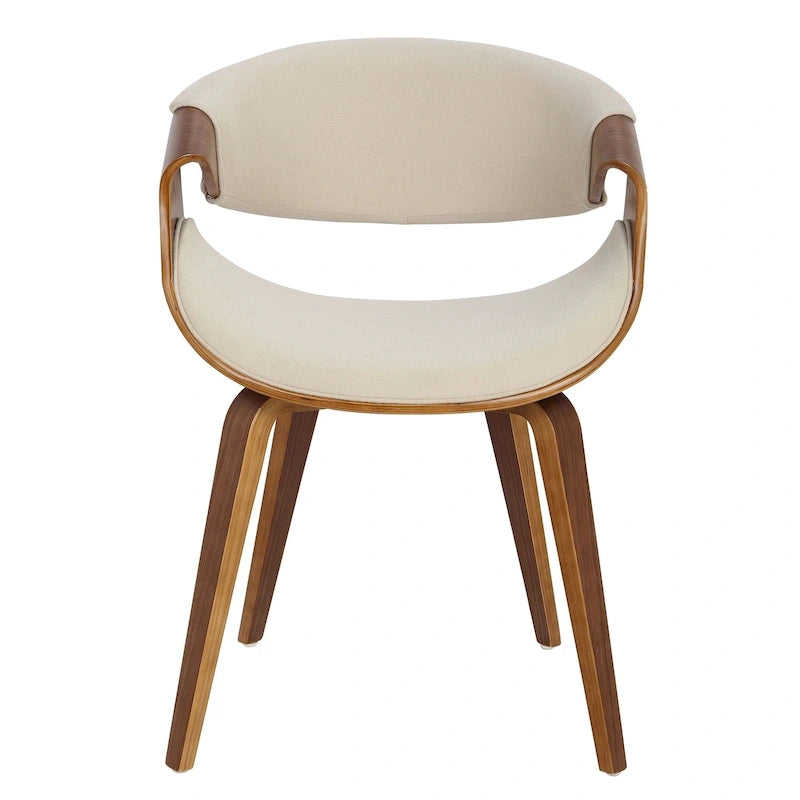 Chaise d'appoint de salle à manger Cross Frame, style Mid-Century Modern, rembourrée avec cadre en noyer