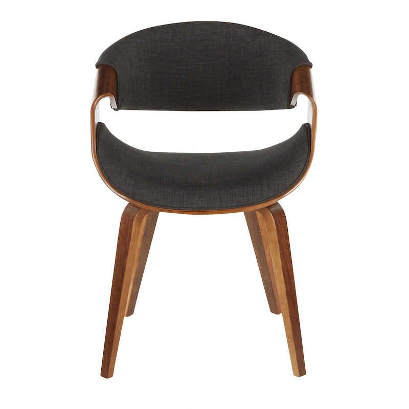 Chaise d'appoint de salle à manger Cross Frame, style Mid-Century Modern, rembourrée avec cadre en noyer