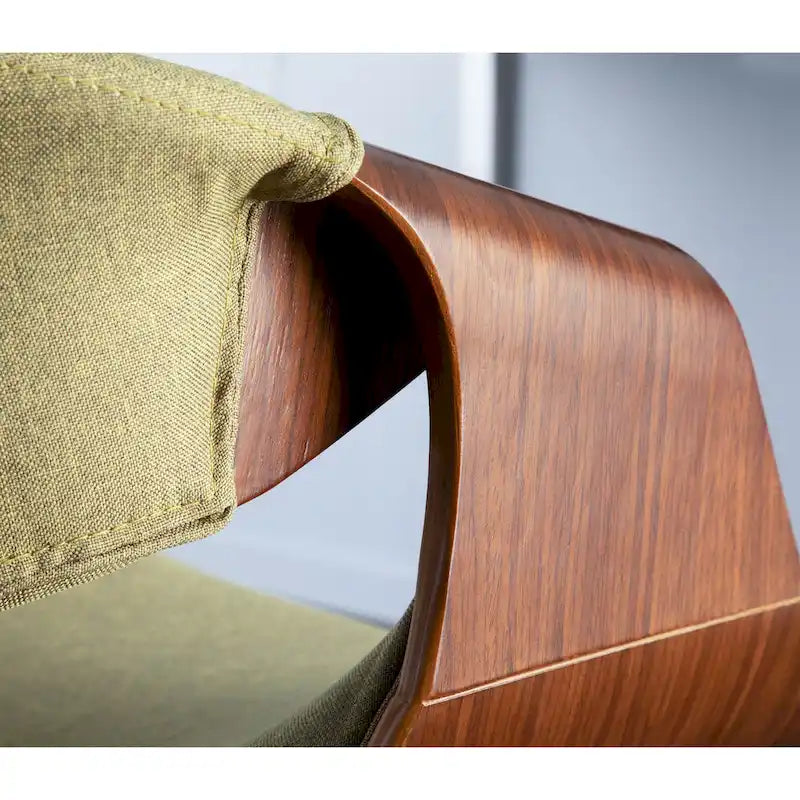 Cross Frame Dining Accent Chair Mid-Century Modern Upholstered with Walnut Frame