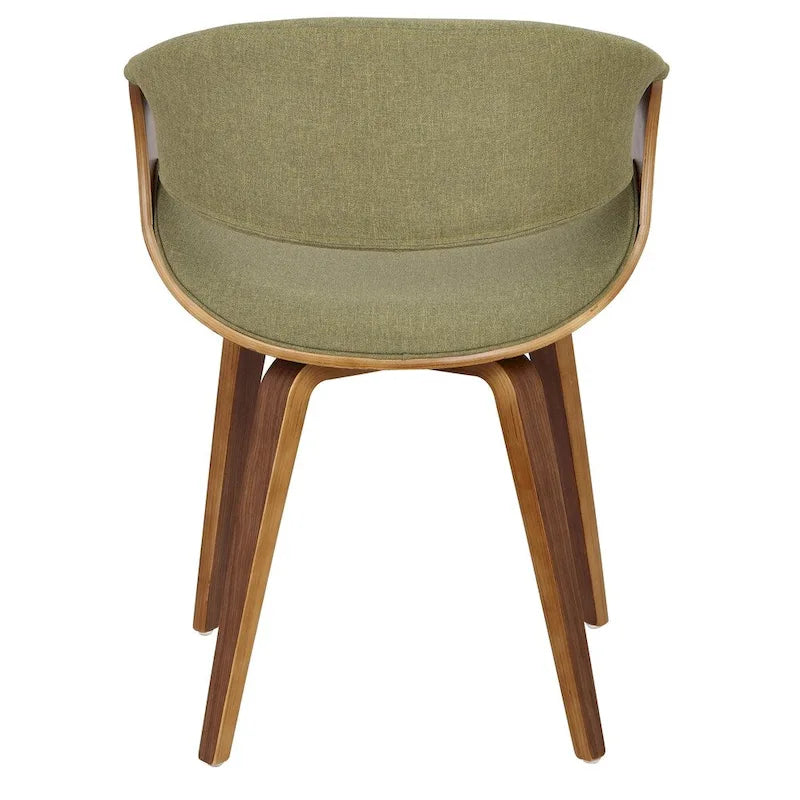 Cross Frame Dining Accent Chair Mid-Century Modern Upholstered with Walnut Frame