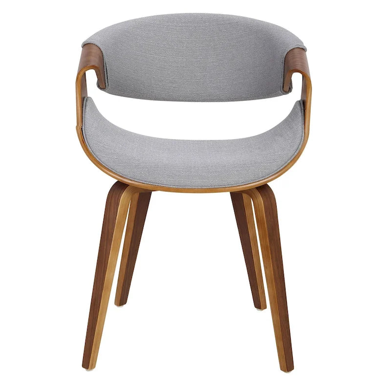 Cross Frame Dining Accent Chair Mid-Century Modern Upholstered with Walnut Frame