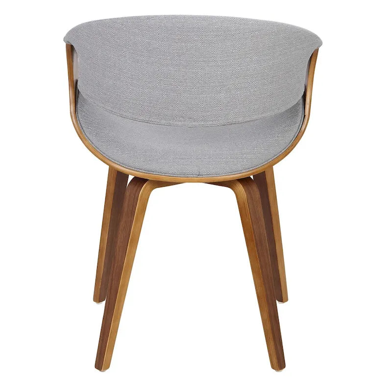 Cross Frame Dining Accent Chair Mid-Century Modern Upholstered with Walnut Frame
