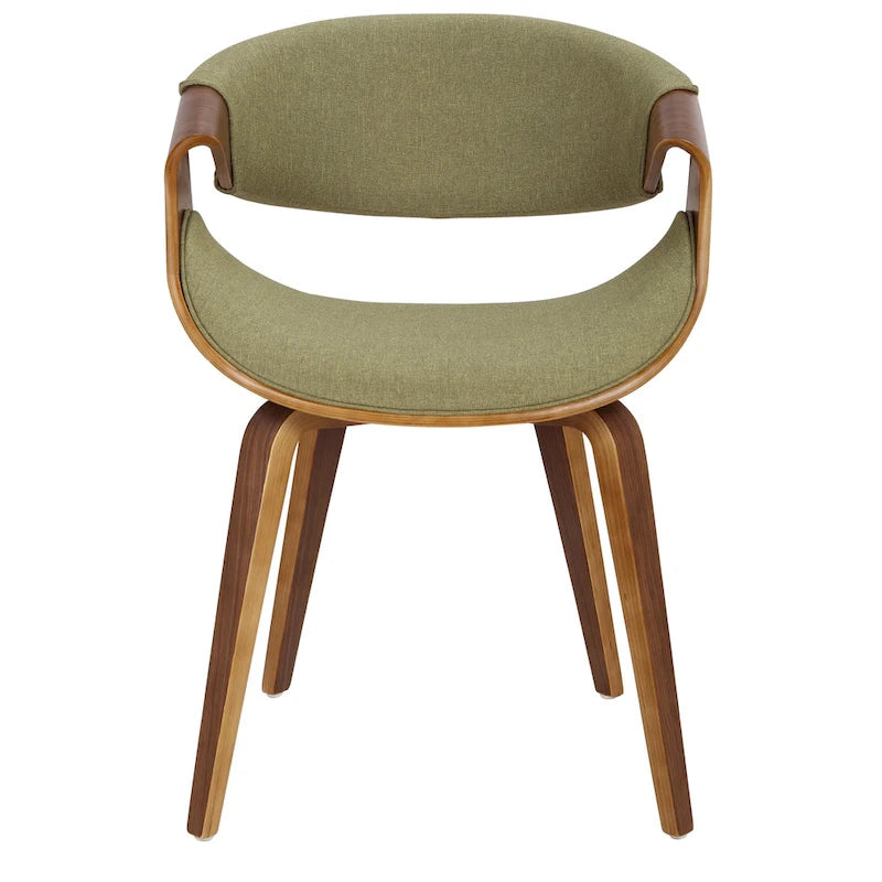 Cross Frame Dining Accent Chair Mid-Century Modern Upholstered with Walnut Frame