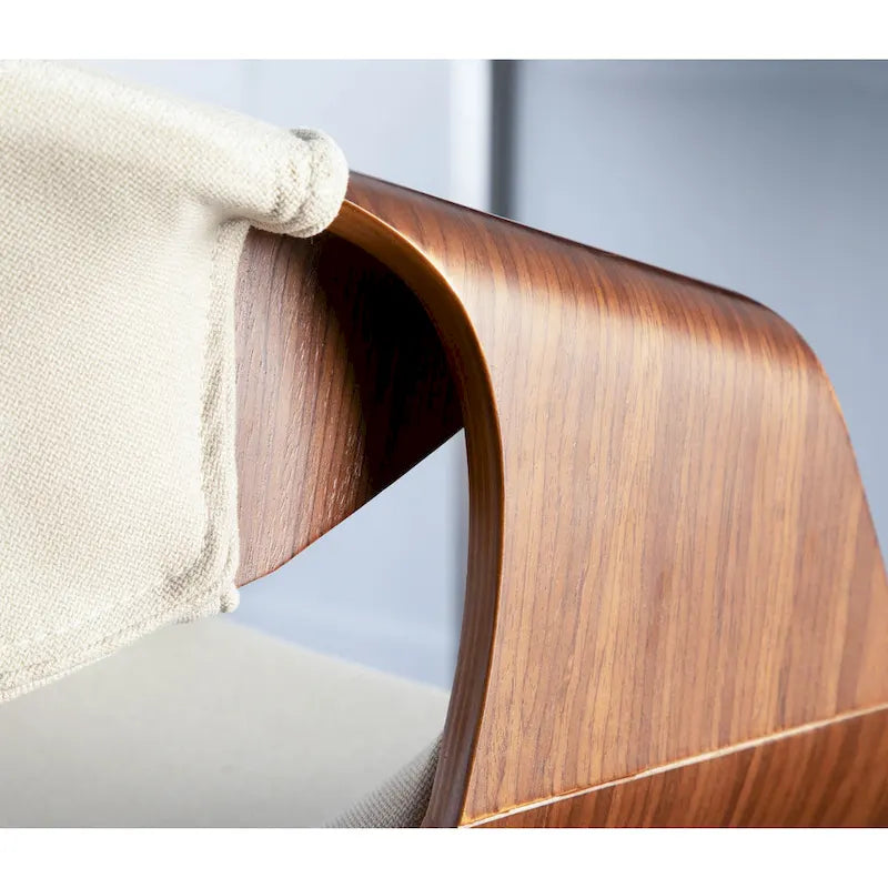 Cross Frame Dining Accent Chair Mid-Century Modern Upholstered with Walnut Frame