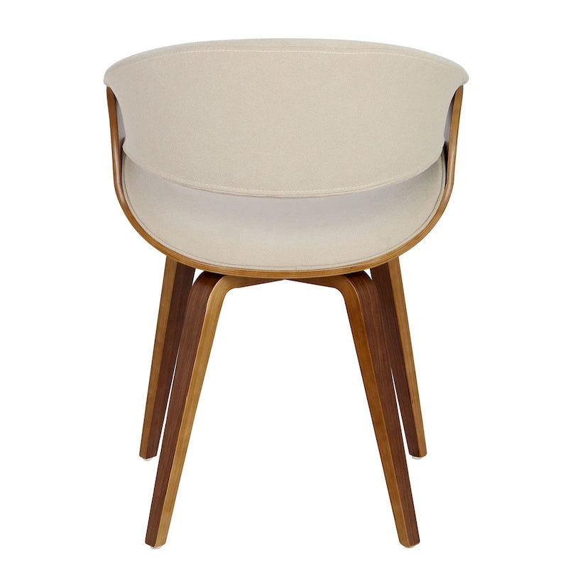 Cross Frame Dining Accent Chair Mid-Century Modern Upholstered with Walnut Frame