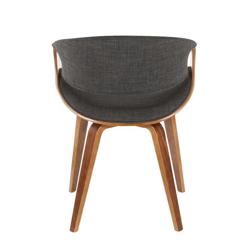 Cross Frame Dining Accent Chair Mid-Century Modern Upholstered with Walnut Frame
