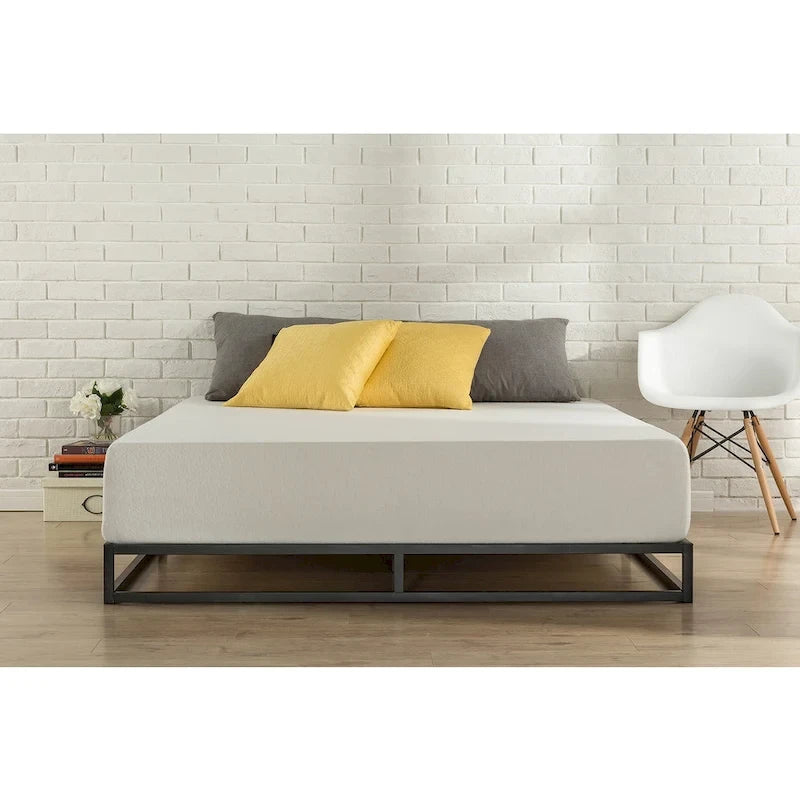 6-Inch Low Profile King Platform Bed Frame with Steel Slats