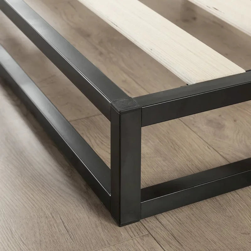 6-Inch Low Profile King Platform Bed Frame with Steel Slats