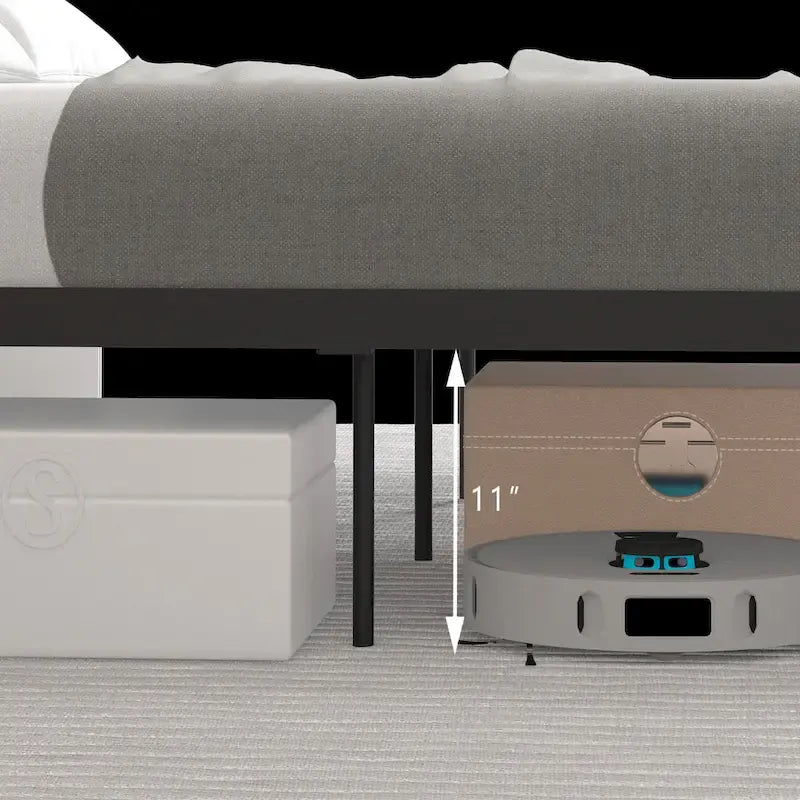 Metal Bed Queen in Black and Antique Brown Finishes
