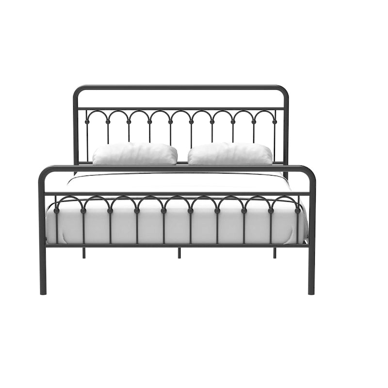 Metal Bed Queen in Black and Antique Brown Finishes