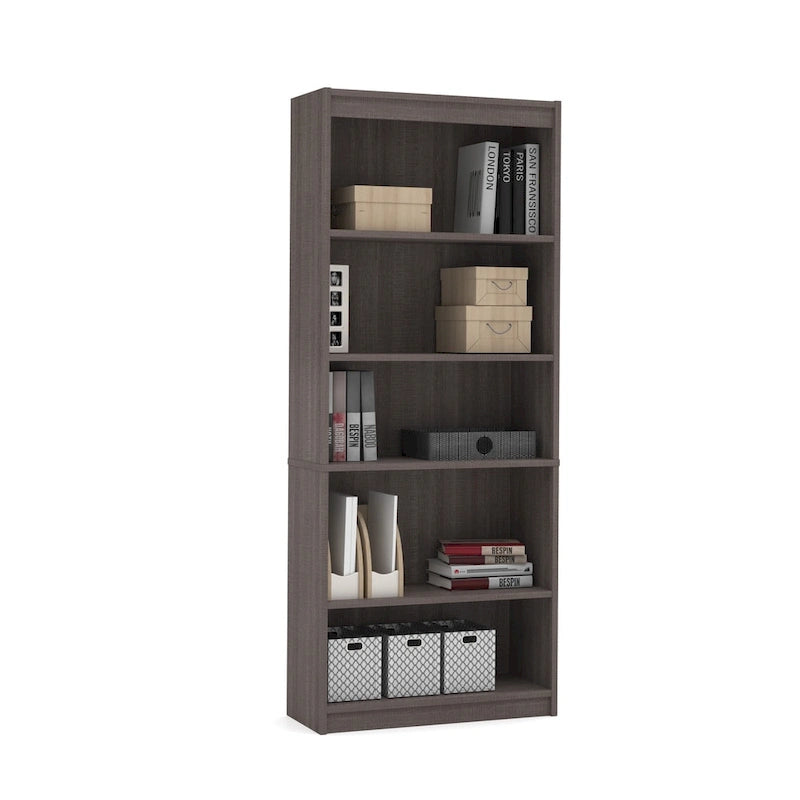 L-Shaped Desk with Lateral File Cabinet and Bookcase Set