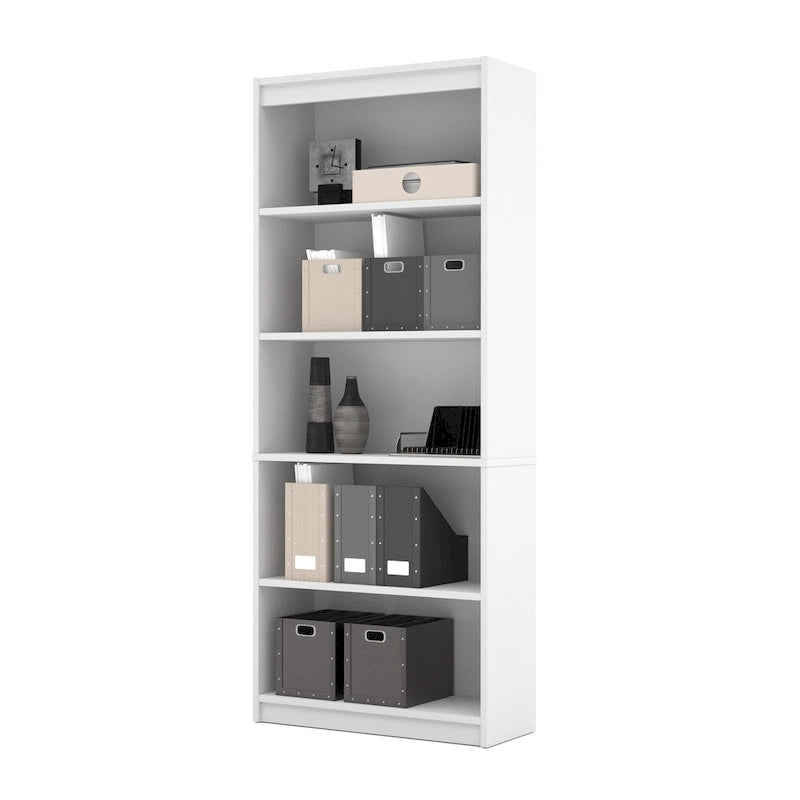L-Shaped Desk with Lateral File Cabinet and Bookcase Set