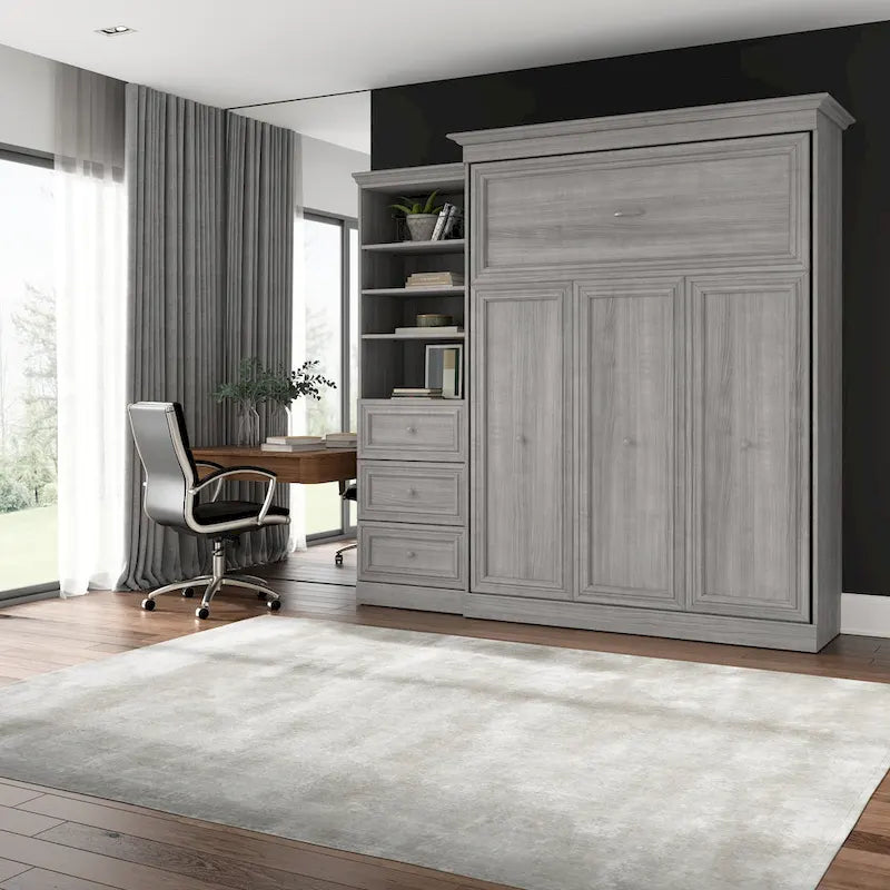 Versatile Queen Murphy Bed and Closet Organizer with Drawers