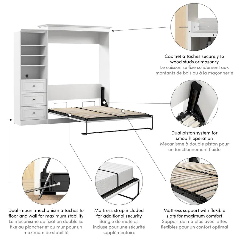 Versatile Queen Murphy Bed and Closet Organizer with Drawers