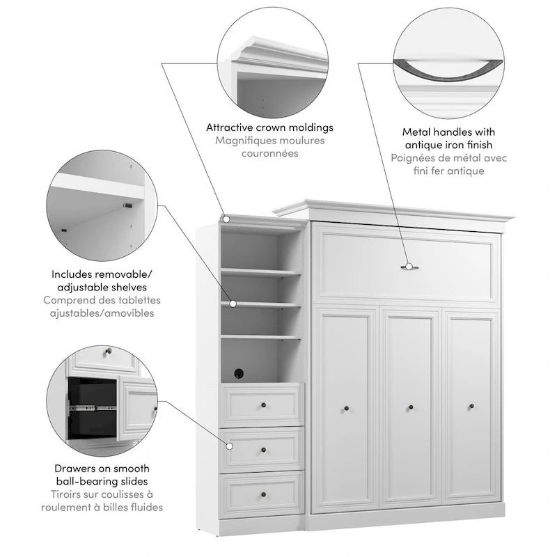 Versatile Queen Murphy Bed and Closet Organizer with Drawers