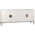 79-Inch White Reclaimed Pine and Iron Contemporary 4-Door Sideboard