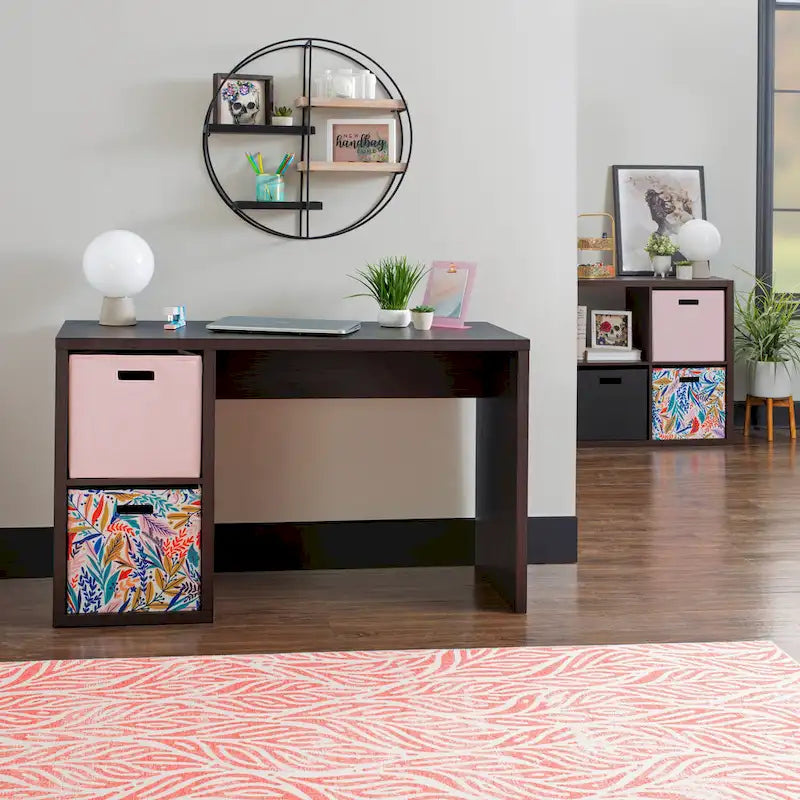 2 Cube Storage Desk for Home Office with Spacious Worktop