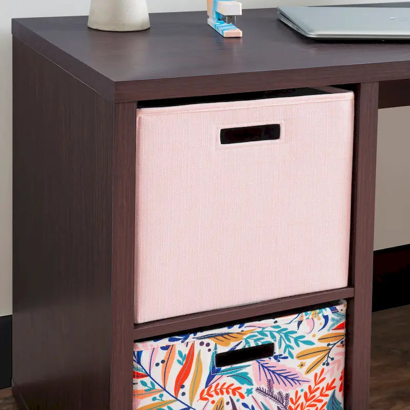 2 Cube Storage Desk for Home Office with Spacious Worktop