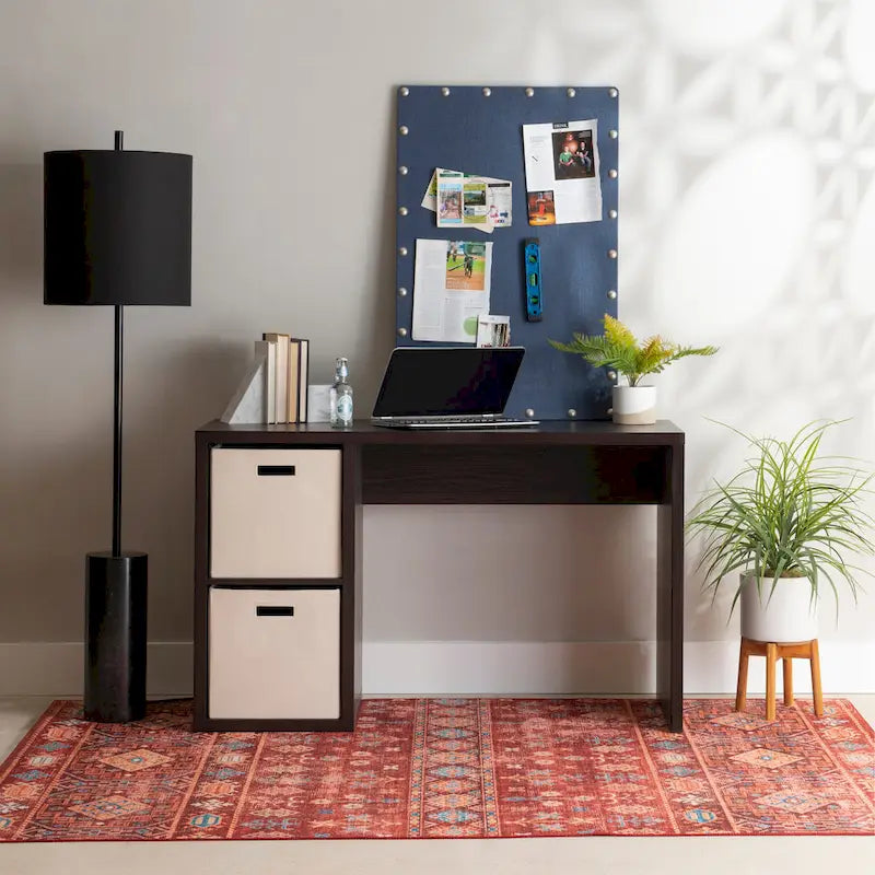 2 Cube Storage Desk for Home Office with Spacious Worktop