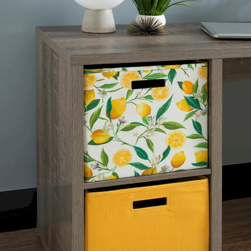 2 Cube Storage Desk for Home Office with Spacious Worktop