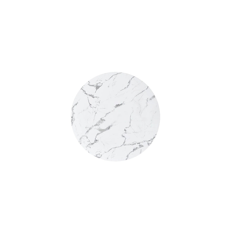 60-Inch Round Marble Dining Table with Cubical Base