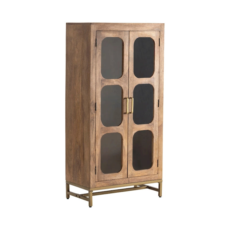 Wooden Two-Door Curio Cabinet 30 x 16 x 61 Inches