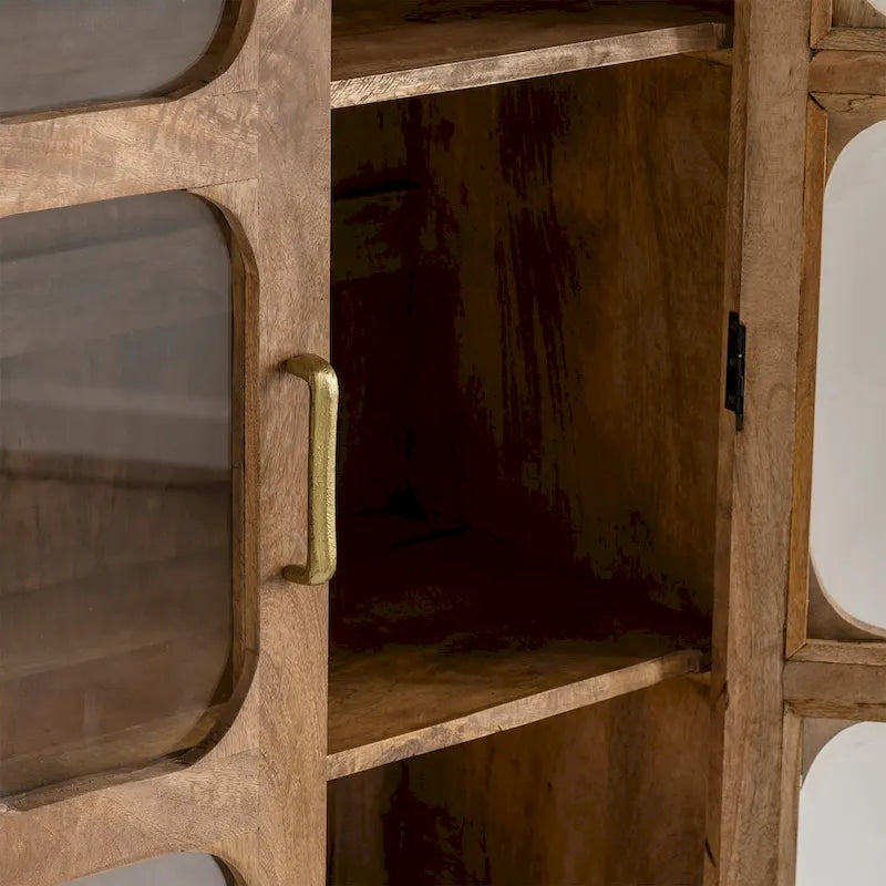 Wooden Two-Door Curio Cabinet 30 x 16 x 61 Inches