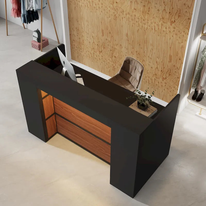 LED Reception Desk with Storage for Salon Office Lobby Retail