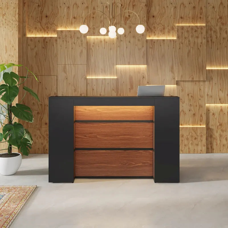 LED Reception Desk with Storage for Salon Office Lobby Retail
