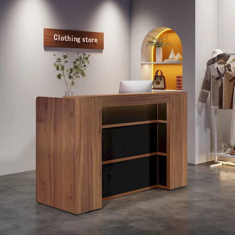 LED Reception Desk with Storage for Salon Office Lobby Retail