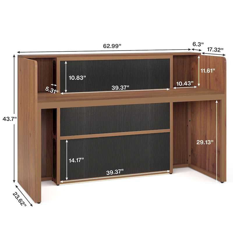 LED Reception Desk with Storage for Salon Office Lobby Retail