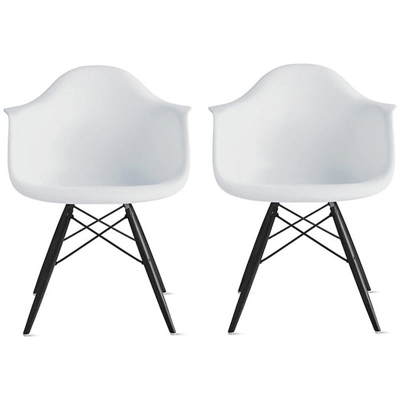 Chaise de salle à manger Eiffel avec coque moulée (lot de 2)
