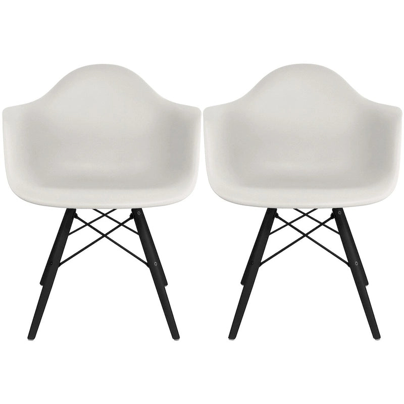 Chaise de salle à manger Eiffel avec coque moulée (lot de 2)