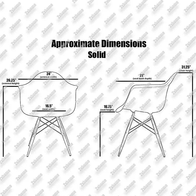Molded Shell Eiffel Dining Arm Chair (Set of 2)